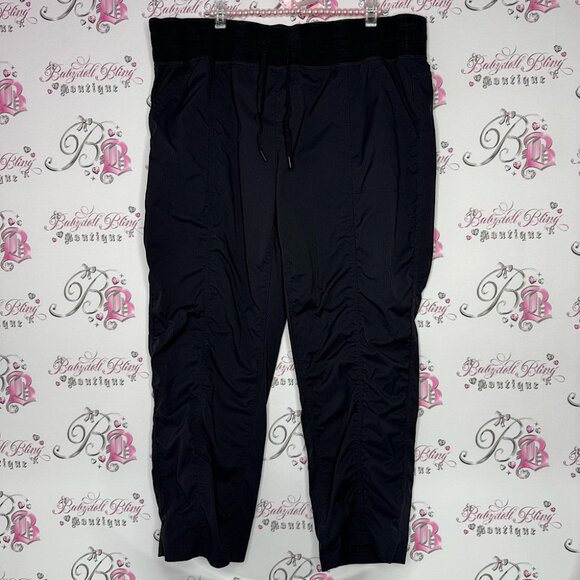 Shambala pants light weight black pockets on back studio style athletic warm up - Picture 1 of 12
